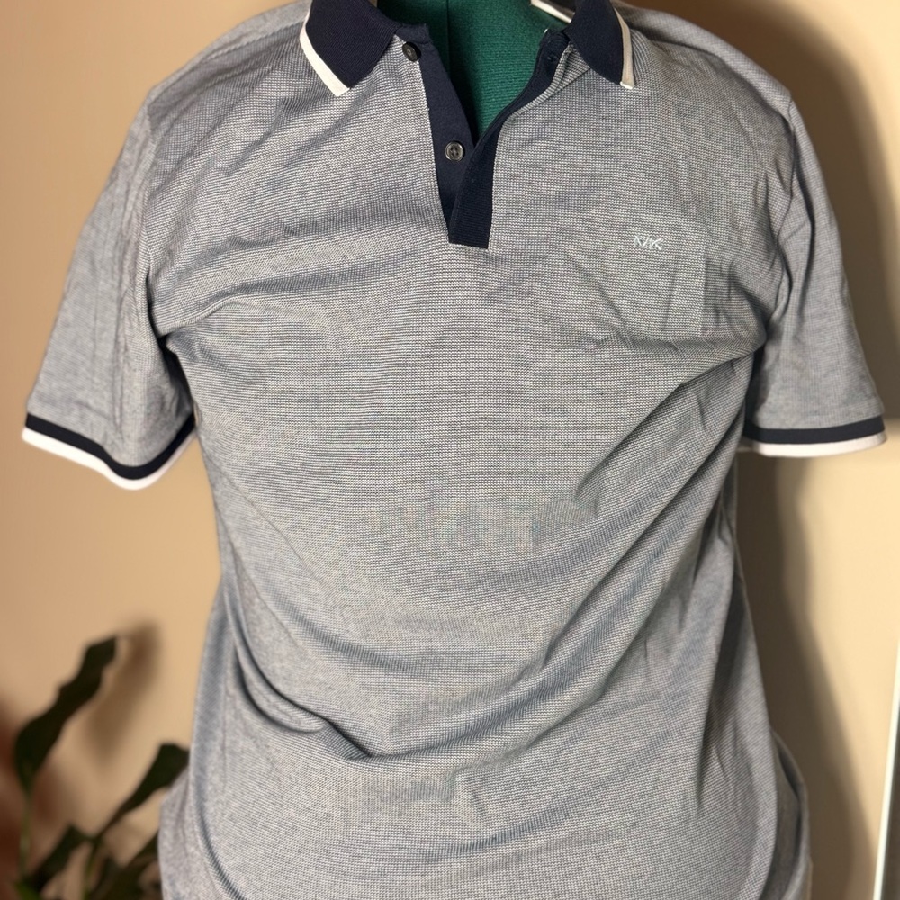 Michael Kors Navy and Gray Polo Shirt - Picture 4 of 4
